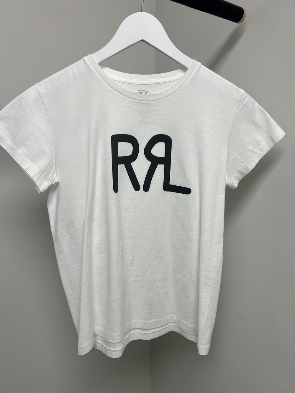 Ralph Lauren White Short-Sleeve Tee with Black RR Logo